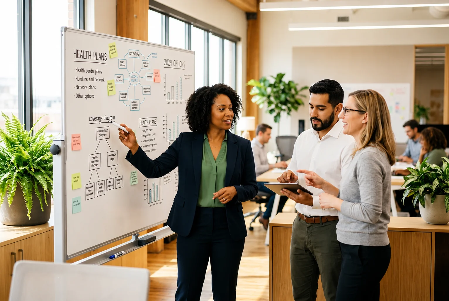 Health insurance professionals collaborating